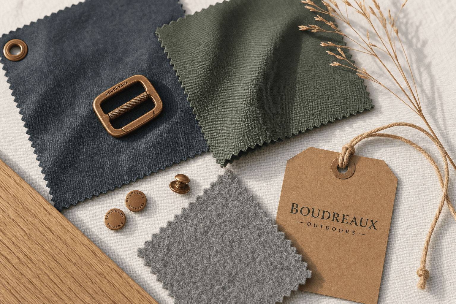 Cast brass hardware and swatches
